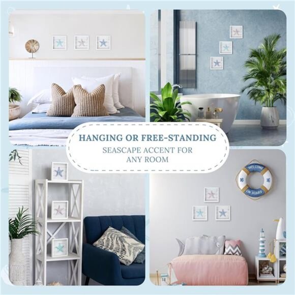 Beach Decor Starfish Wall ArtCoastal 3D Seashell Decor, Beach Wall Decor - Picture 7 of 8